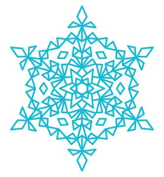 Single snowflake isolated on transparent Stock Illustration