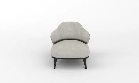 Single Sofa Chair front View furniture 3D Rendering Ilustración de archivo