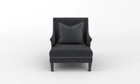 Single Sofa Chair front View furniture 3D Rendering Ilustración de archivo
