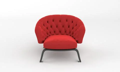 Single Sofa Chair front View furniture 3D Rendering Ilustración de archivo
