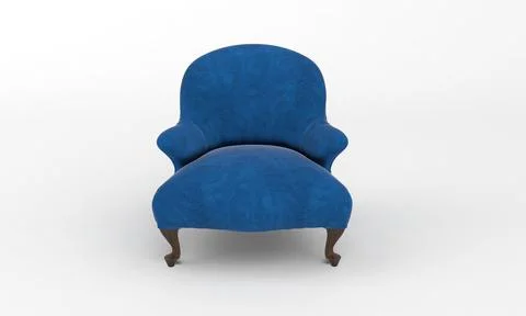 Single Sofa Chair front View furniture 3D Rendering Stock Illustration