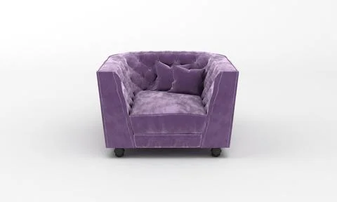 Single Sofa Chair front View furniture 3D Rendering Ilustración de archivo