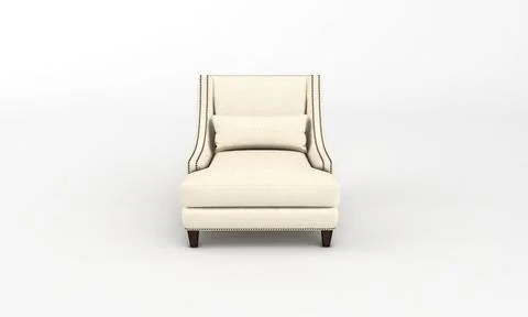 Single Sofa Chair front View furniture 3D Rendering Ilustración de archivo