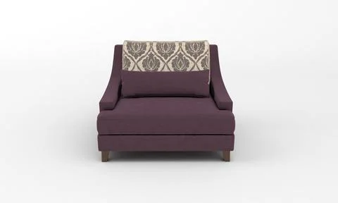 Single Sofa Chair front View furniture 3D Rendering Illustrazione stock
