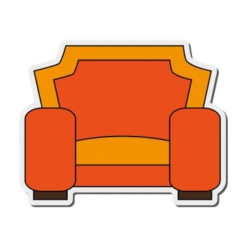 Single sofa chair icon Stock Illustration