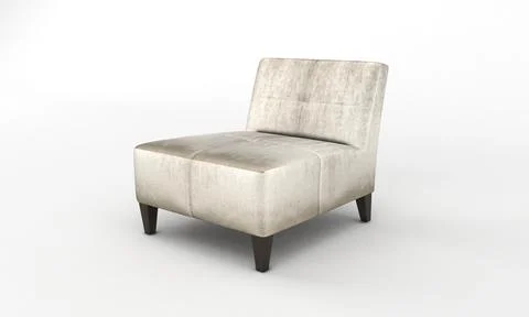 Single Sofa Chair side View furniture 3D Rendering Stock Illustration