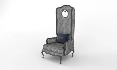 Single Sofa Chair side View furniture 3D Rendering Stock Illustration
