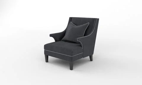 Single Sofa Chair side View furniture 3D Rendering Ilustración de archivo