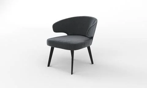 Single Sofa Chair side View furniture 3D Rendering Stock Illustration