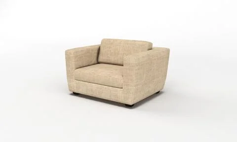 Single Sofa Chair side View furniture 3D Rendering Stock Illustration