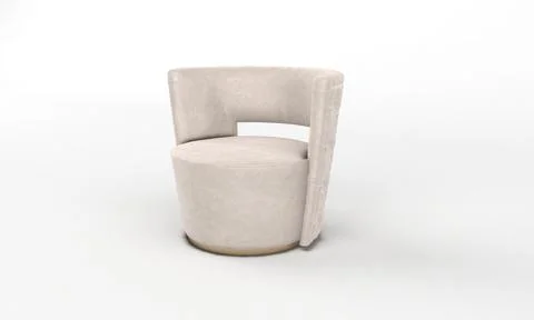 Single Sofa Chair side View furniture 3D Rendering Ilustración de archivo
