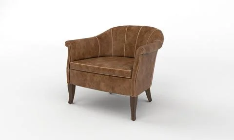 Single Sofa Chair side View furniture 3D Rendering Stock Illustration