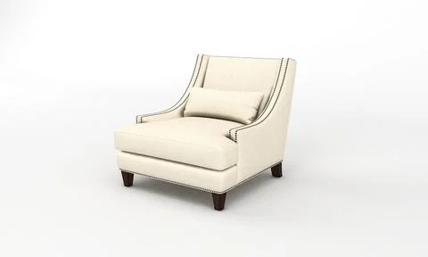 Single Sofa Chair side View furniture 3D Rendering Ilustración de archivo