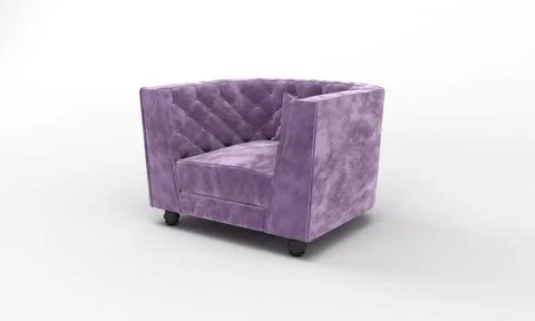 Single Sofa Chair side View furniture 3D Rendering Ilustración de archivo