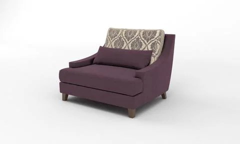 Single Sofa Chair side View furniture 3D Rendering Stock Illustration