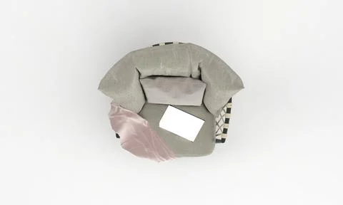 Single Sofa Chair Top View furniture 3D Rendering Ilustración de archivo