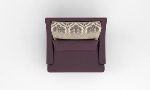 Single Sofa Chair Top View furniture 3D Rendering Ilustración de archivo