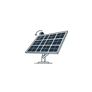 Single solar panel on mount - isolated illustration with white background Stock Illustration