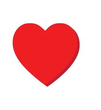 A single solid black heart shape centered against a plain white background. Stock Illustration