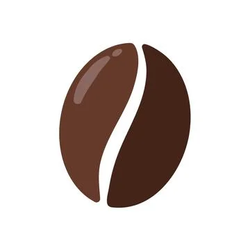 Single solid coffee bean icon Stock Illustration