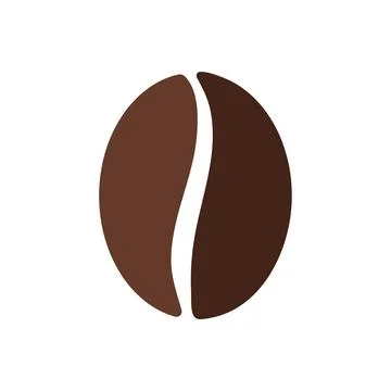 Single solid coffee bean icon Stock Illustration