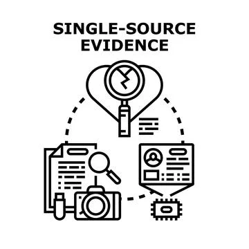 Single source evidence concept creating a broken heart Stock Illustration