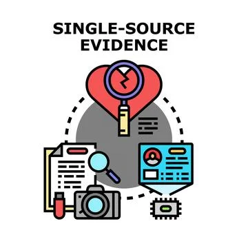 Single source evidence concept creating a broken heart Stock Illustration