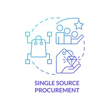 Single source procurement blue gradient concept icon Stock Illustration