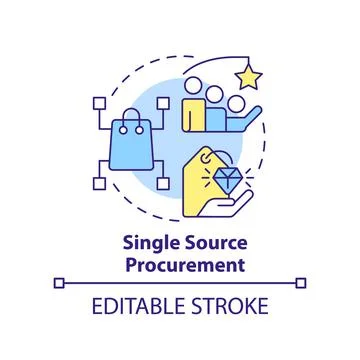 Single source procurement concept icon Stock Illustration