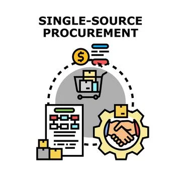 Single source procurement process concept illustration Illustrazione stock