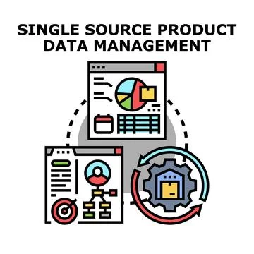 Single source product data management concept illustration Stock Illustration