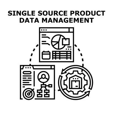 Single source product data management concept illustration Stock Illustration
