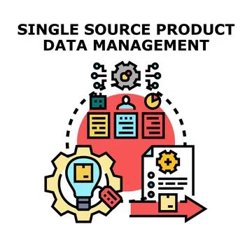 Single source product data management system strategy Stock Illustration