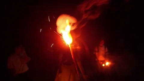 Single sparkler Video stock 83870585