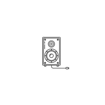 Single speaker icon - line art with home theater Illustrazione stock