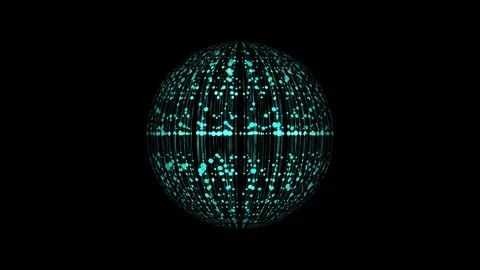 A single sphere of digital data with binary data streaming down the globe Stock Footage 125906237