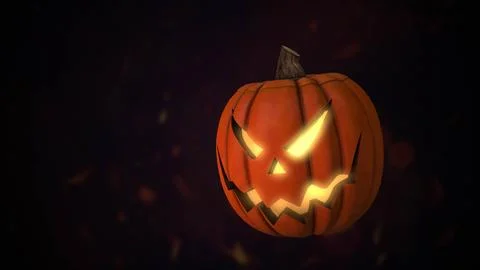 Single Spooky Halloween Pumpkin Bouncing in Festive Delight Stock Illustration