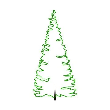 Single spruce tree with randomly placed branches Stock Illustration