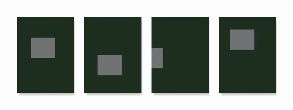 Single square shape wall art on a dark green background. Wall decor for hom.. Stock Illustration