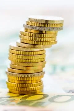 Single stack of coins Foto stock