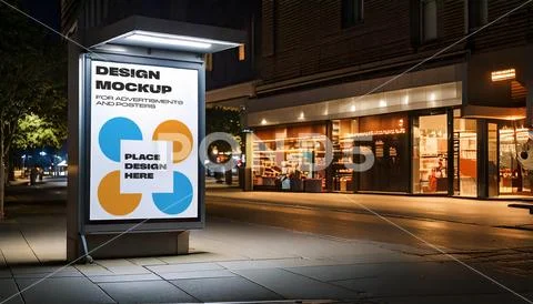 Single standing poster display mock up Plantilla PSD