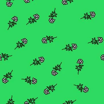 Single stem bouquet flower vector seamless pattern 스톡 일러스트