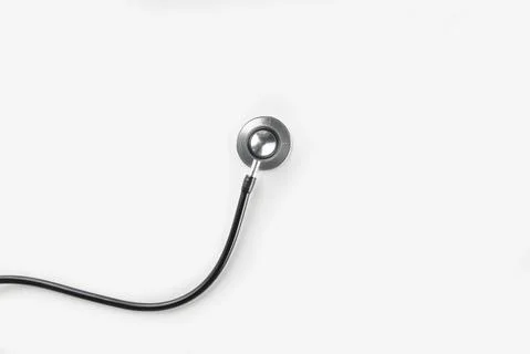 Single stethoscope isolated on white background. Copy space Stock Photos