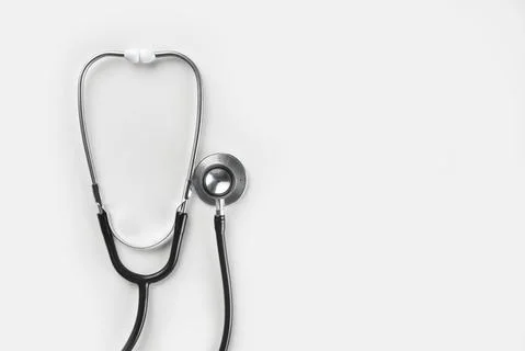 Single stethoscope isolated on white background. Copy space Stock Photos