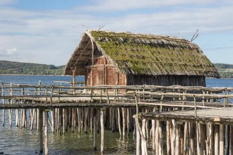 Single stilt house Stock Photos