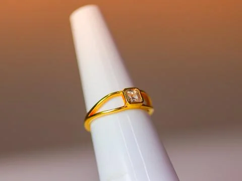 Single Stone Diamond Engagement Ring Foto stock