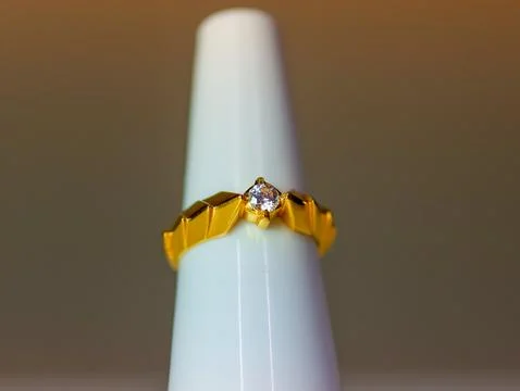 Single Stone Diamond Engagement Ring Foto stock