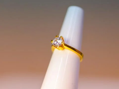 Single Stone Diamond Engagement Ring Foto stock