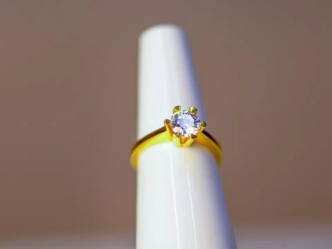 Single Stone Diamond Engagement Ring Foto stock