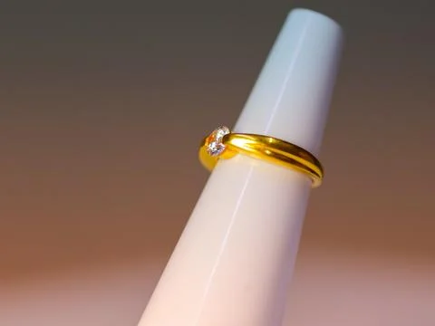 Single Stone Diamond Engagement Ring Stock Photos